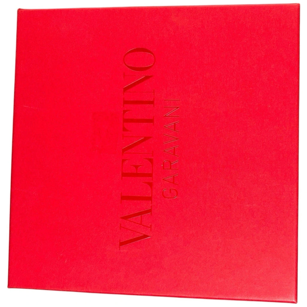 Valentino Garavani Men's Black Leather Belt with Gold Logo