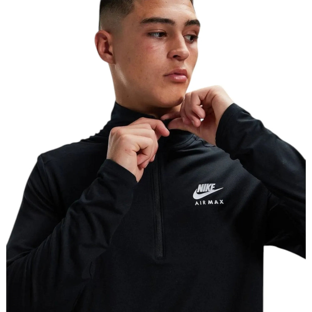 Men's Black Nike Air Max Performance Dri-Fit Sport Top 1/4 Zip
