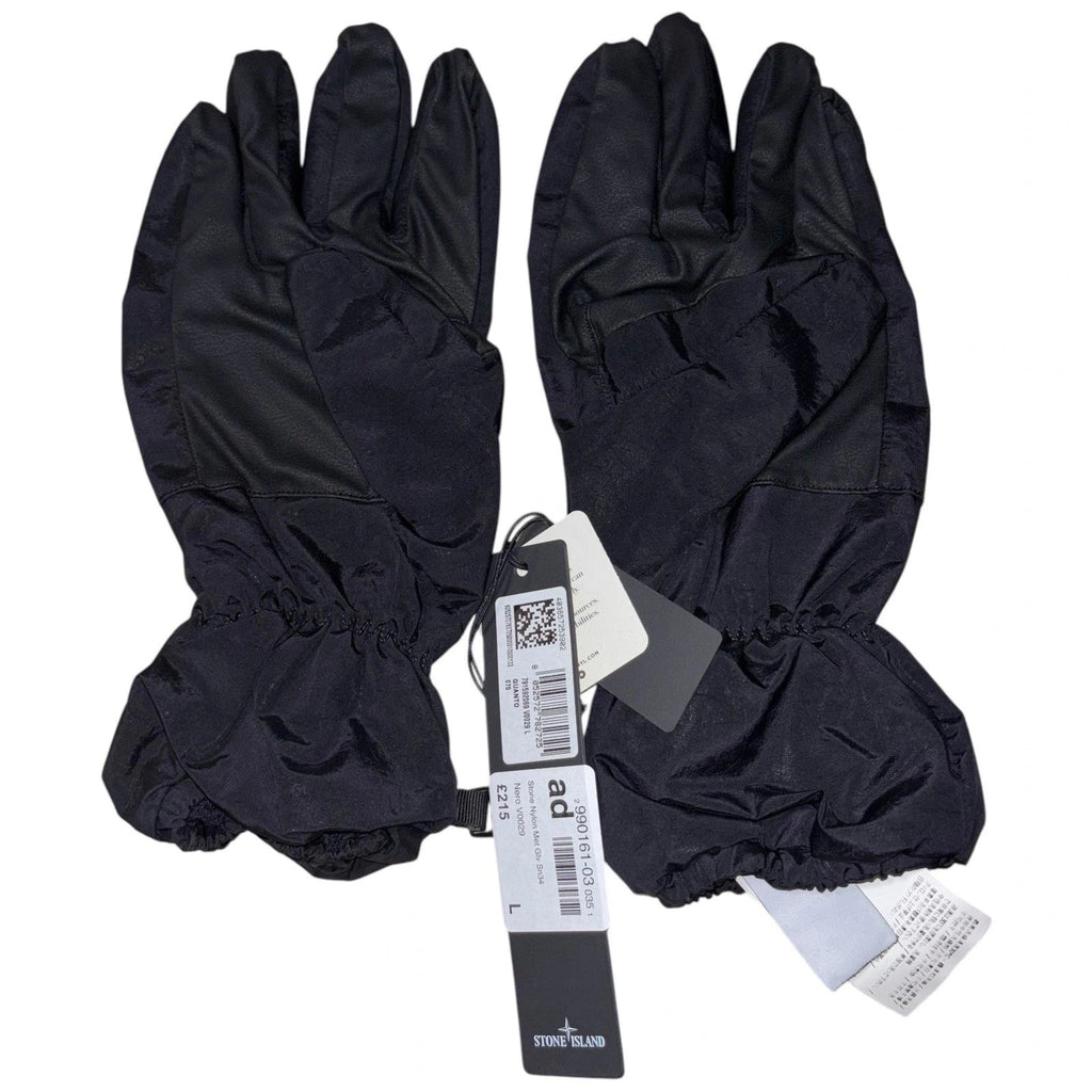 Men's Black Nylon Metal Gloves