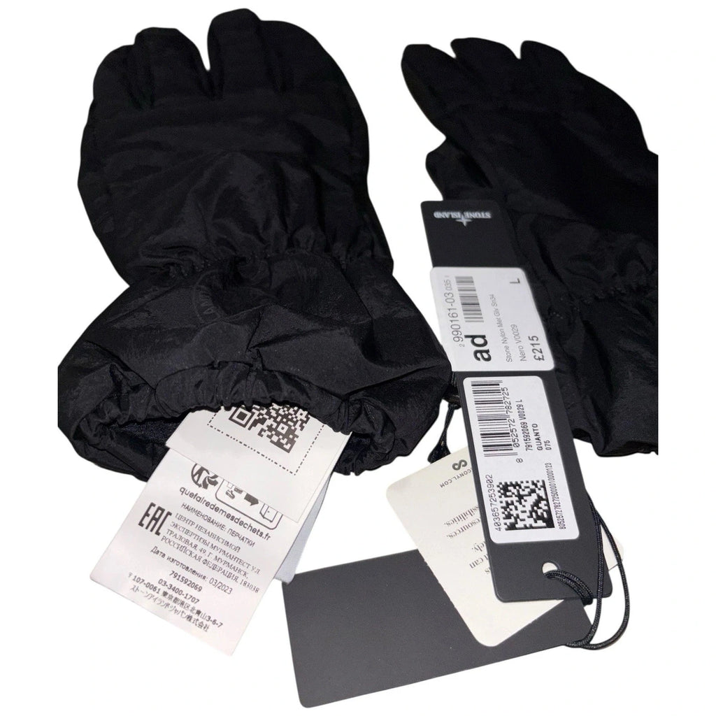 Men's Black Nylon Metal Gloves