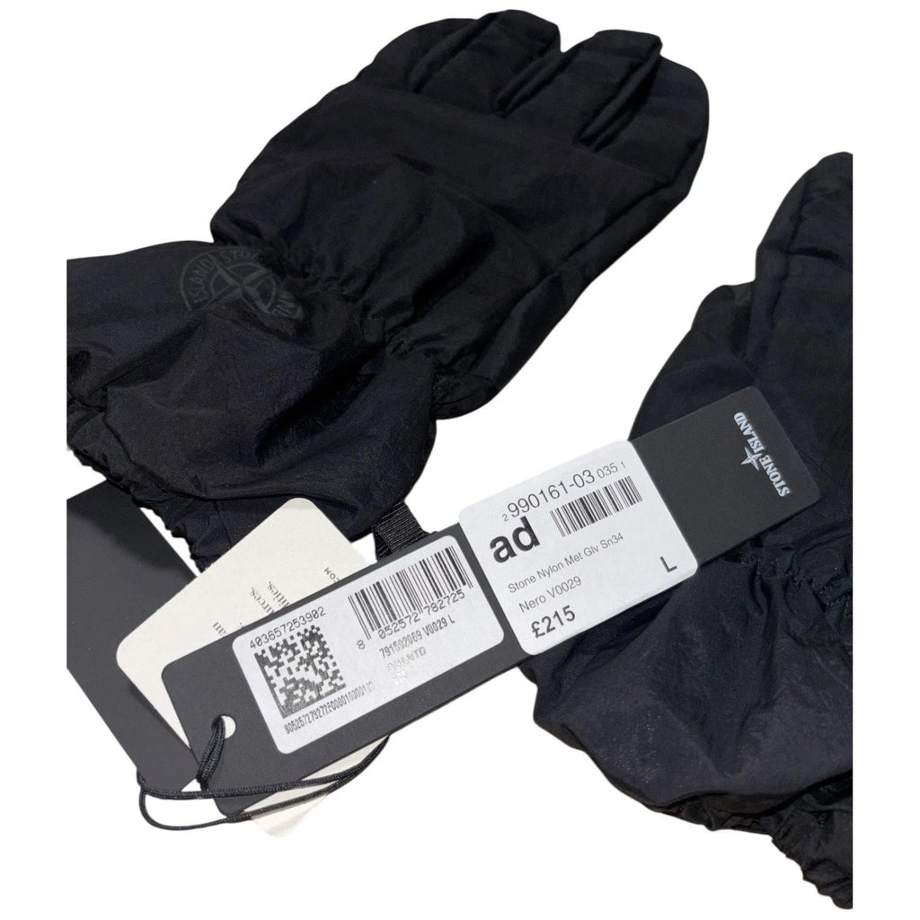 Men's Black Nylon Metal Gloves