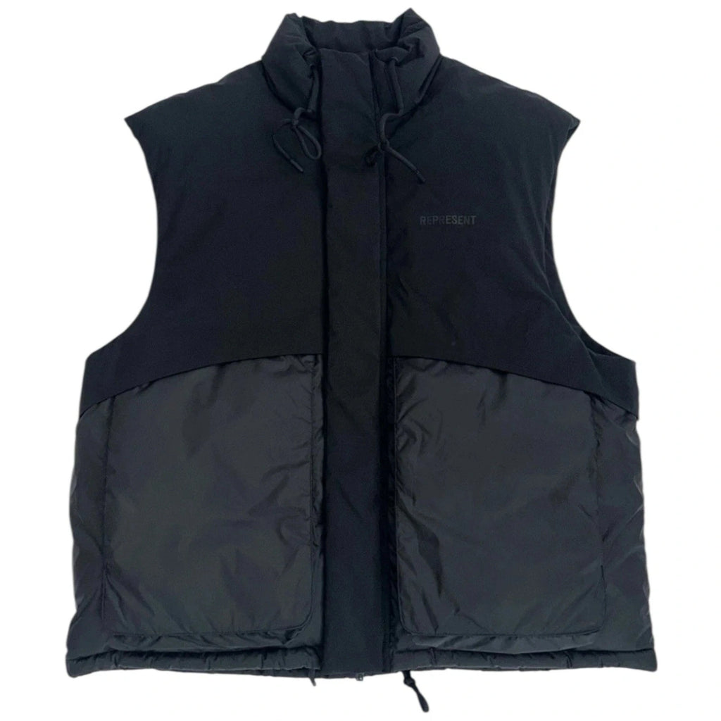 Men's Black Padded Down Gilet Jacket