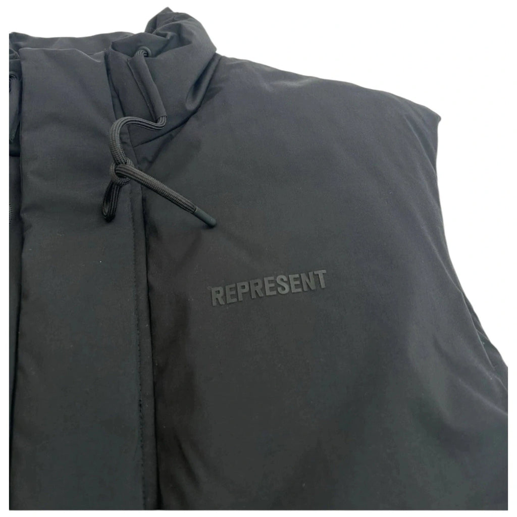 Men's Black Padded Down Gilet Jacket