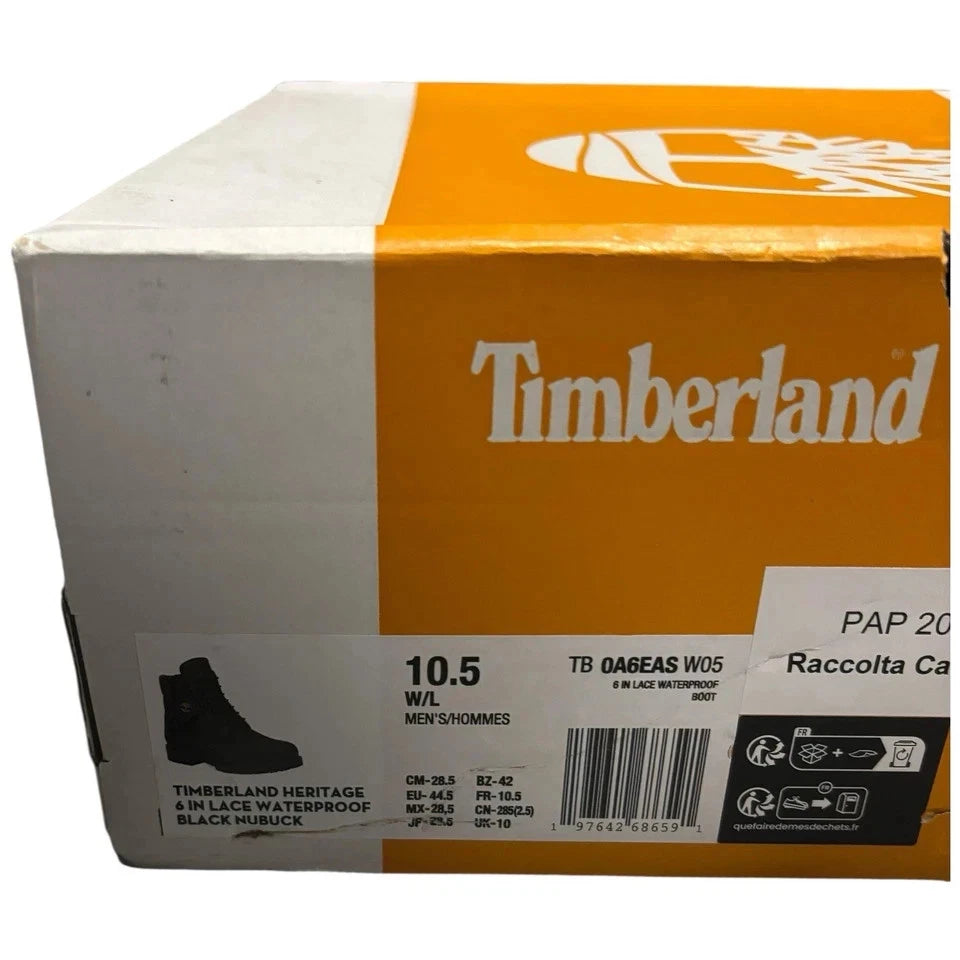 Men's Black Timberland Premium 6 Inch Waterproof Boots