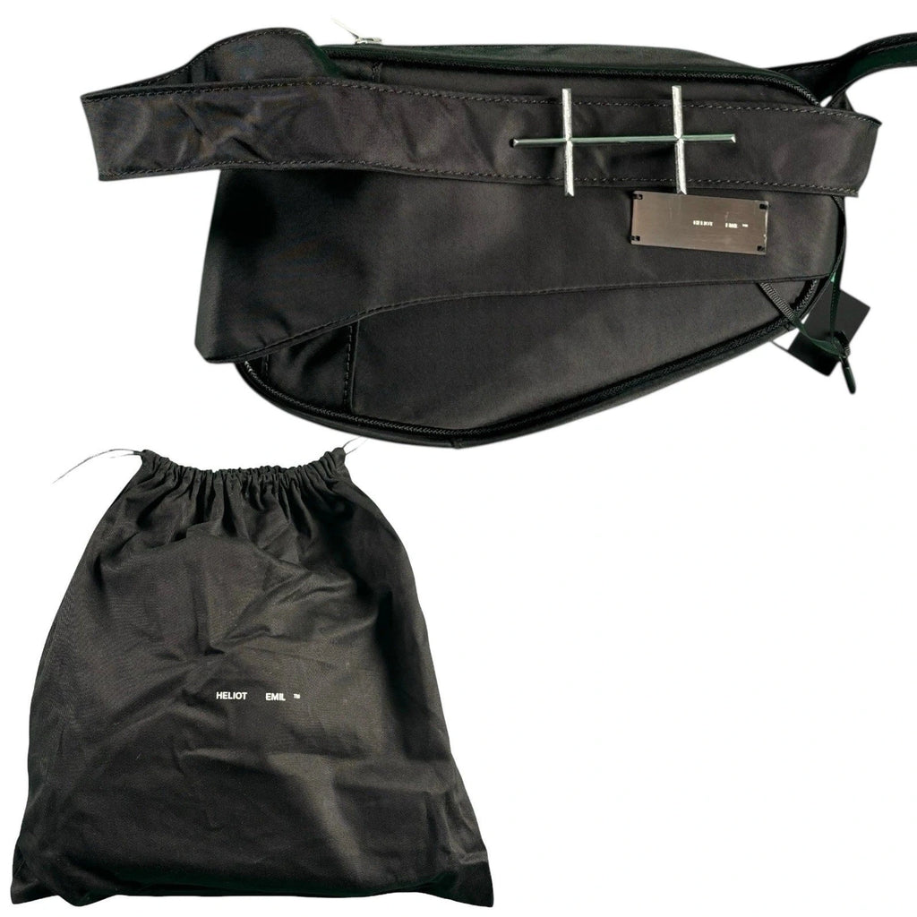 Heliot Emil Black Woven Cross-Body Bag