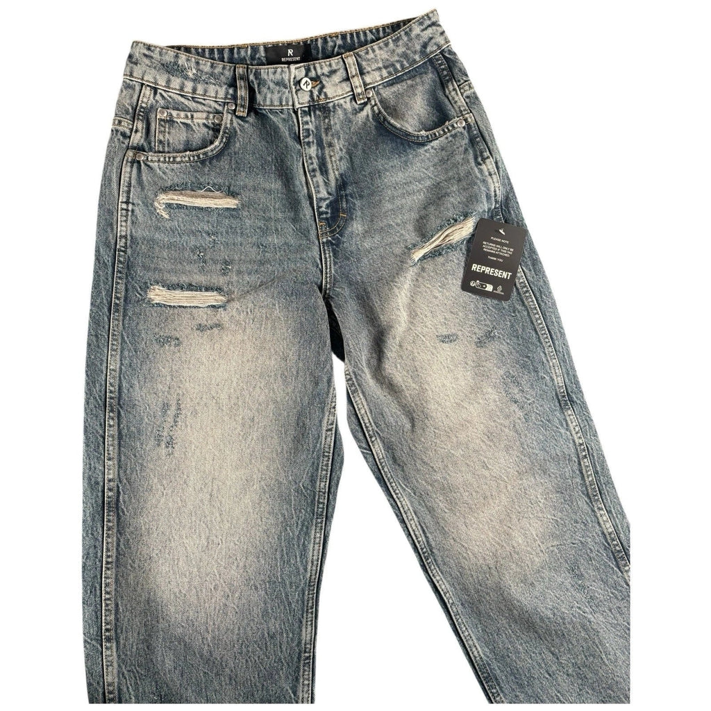 Men's Blue Baggy-Fit Denim Jeans