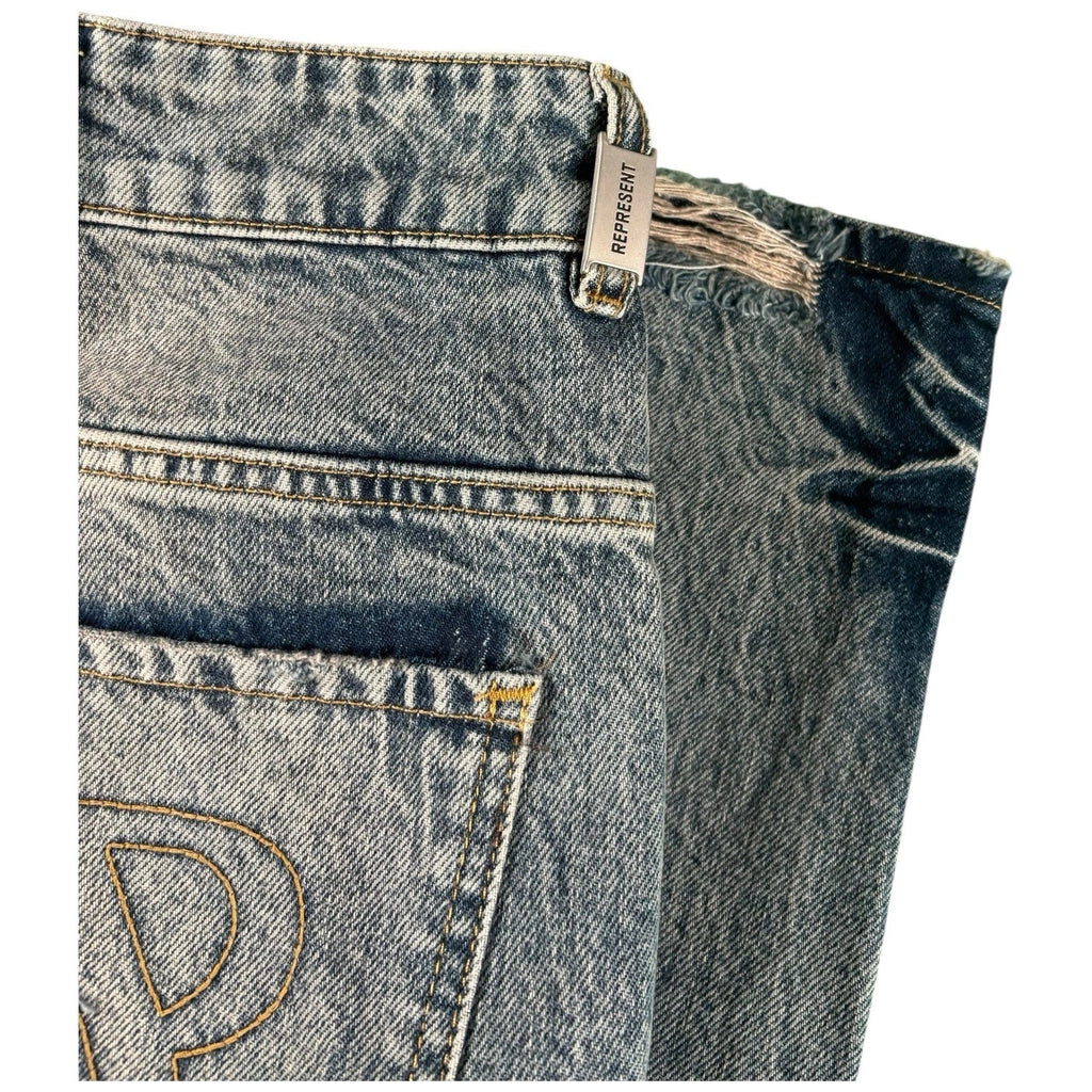 Men's Blue Baggy-Fit Denim Jeans