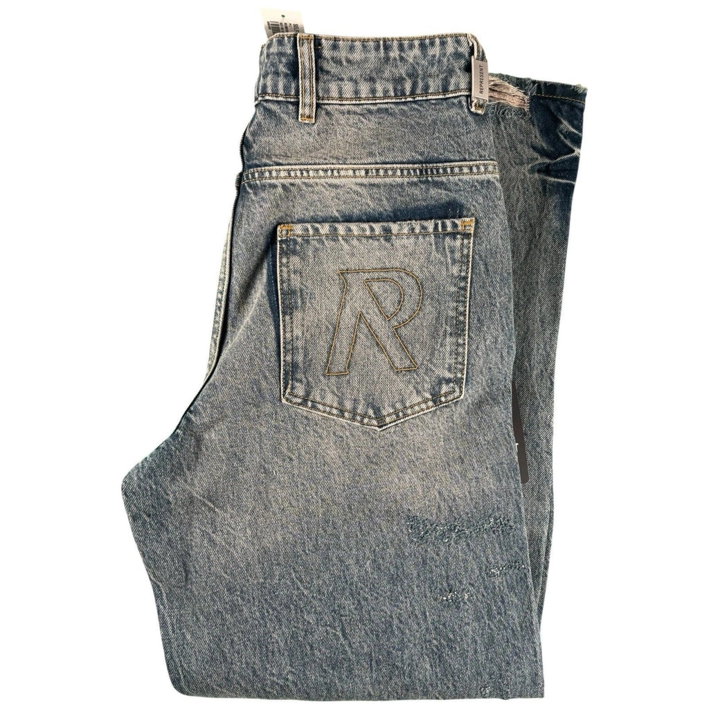Men's Blue Baggy-Fit Denim Jeans