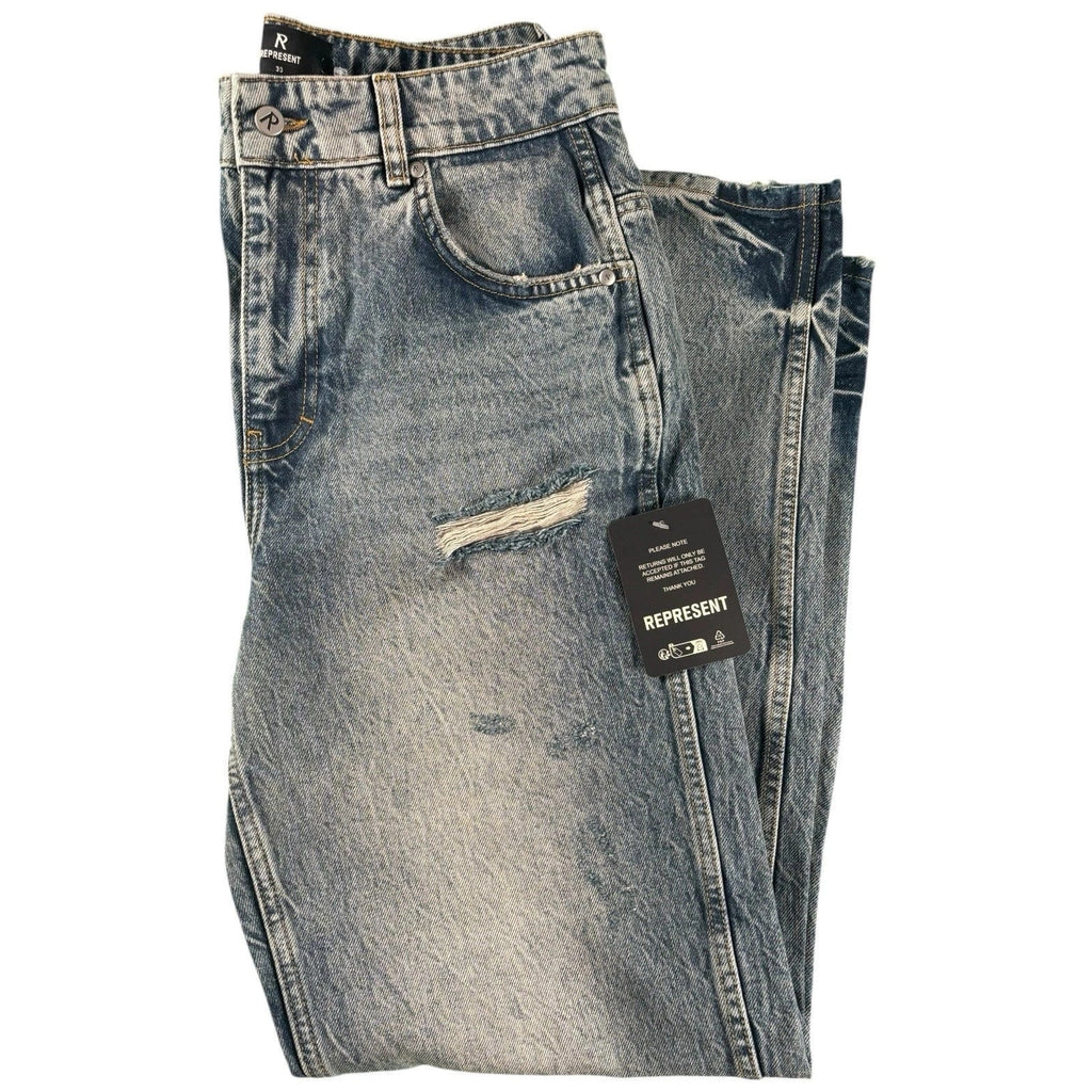Men's Blue Baggy-Fit Denim Jeans