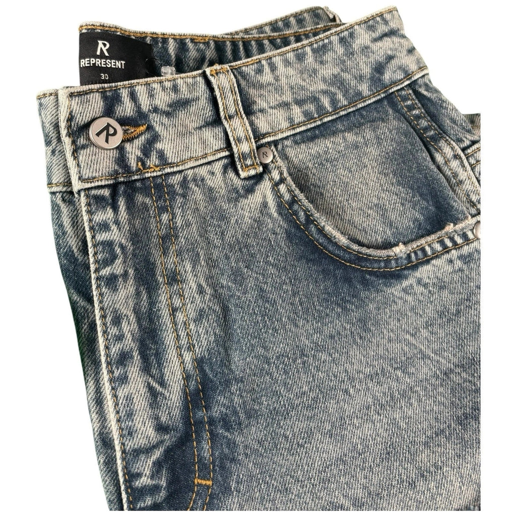 Men's Blue Baggy-Fit Denim Jeans