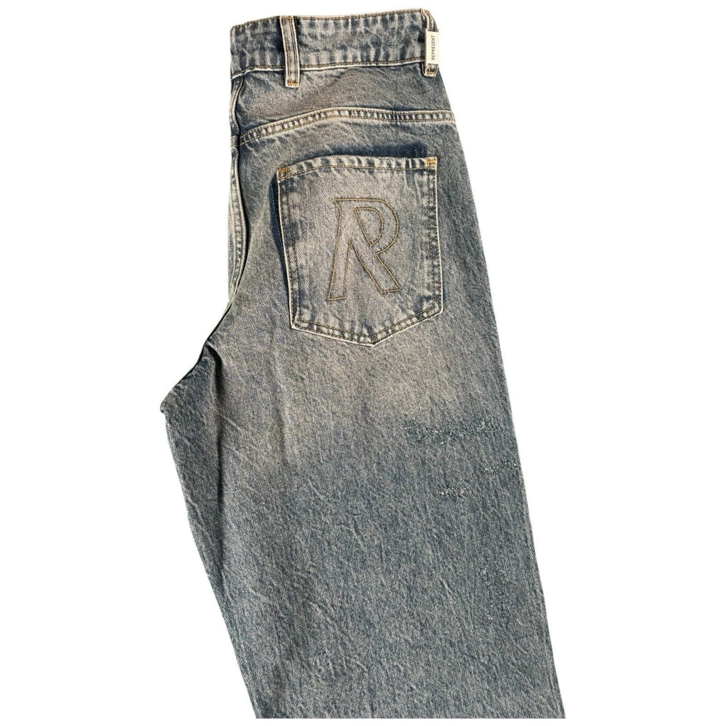 Men's Blue Baggy-Fit Denim Jeans