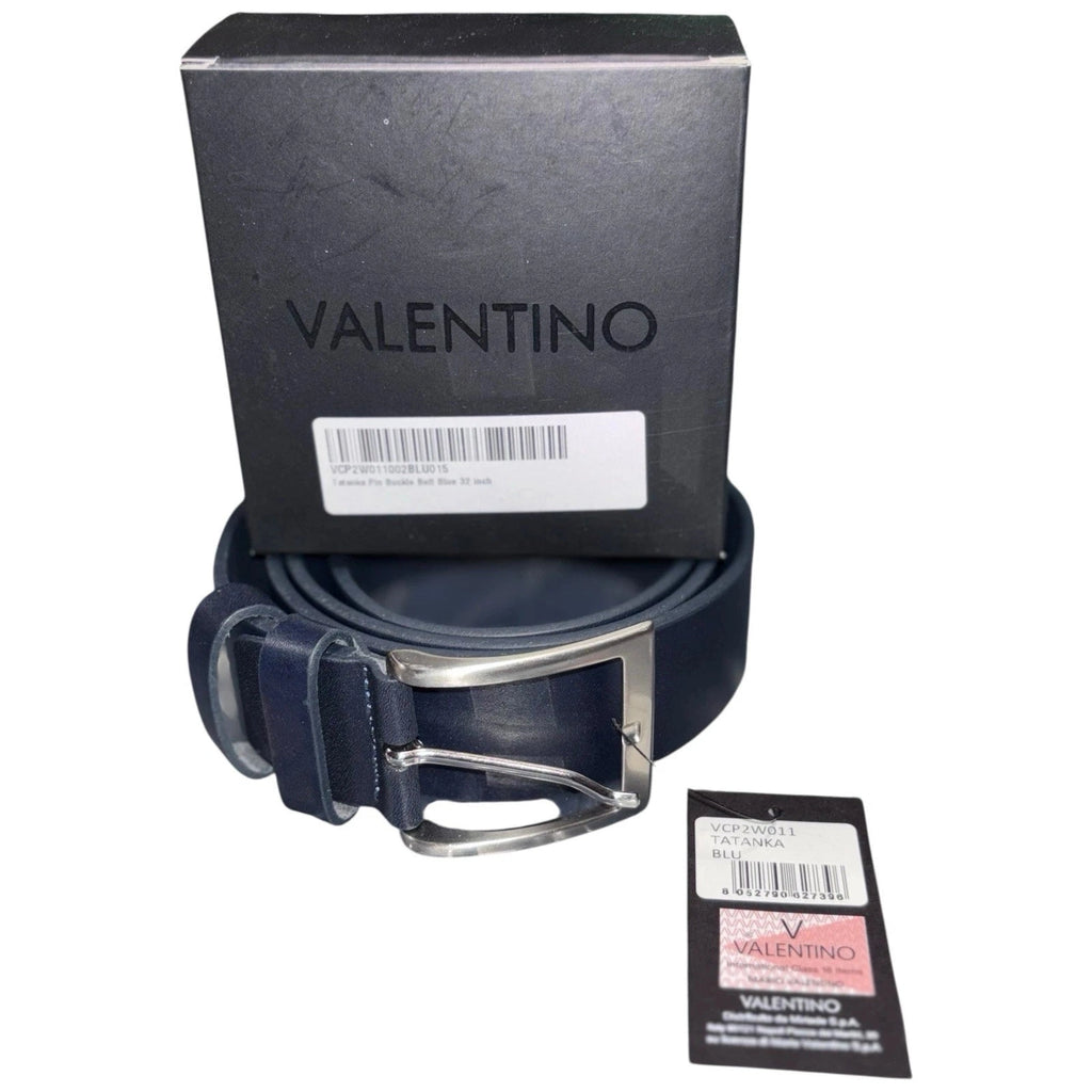Men's Dark Navy Leather Valentino Belt