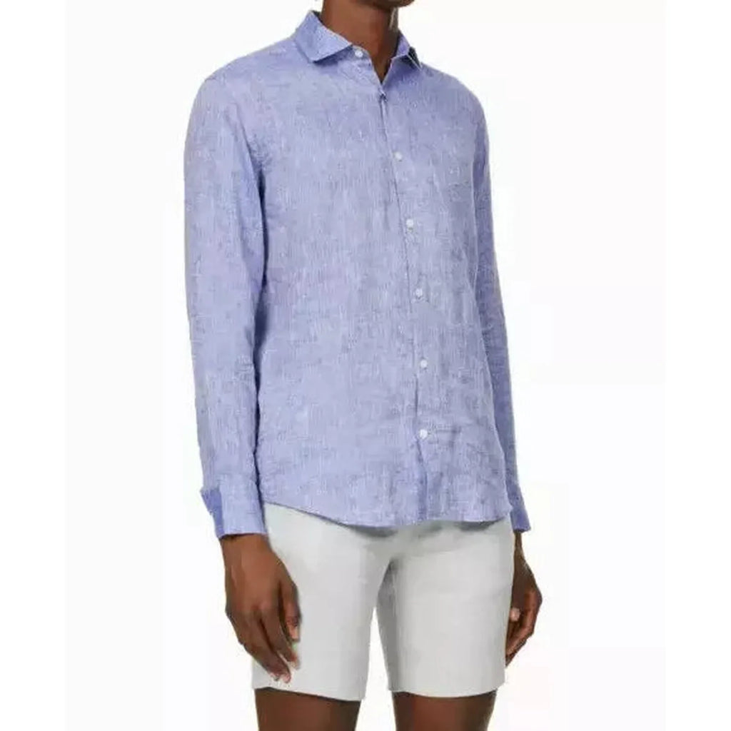 Frescobol Carioca Blue Linen Button Down Shirt