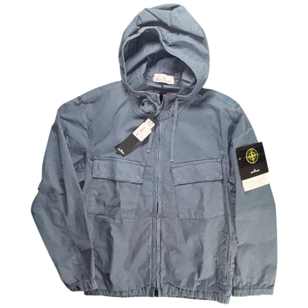 Men's Blue Stone Island Supima Hooded Jacket