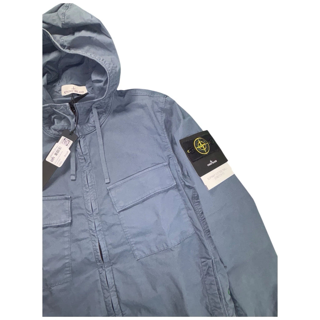 Men's Blue Stone Island Supima Hooded Jacket