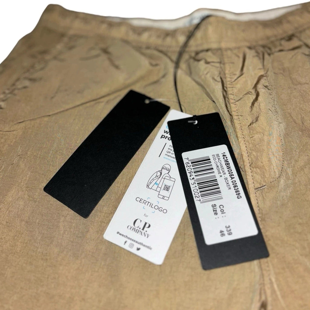 Men's Brown C.P. Company Chrome Swim Shorts with Patch Logo