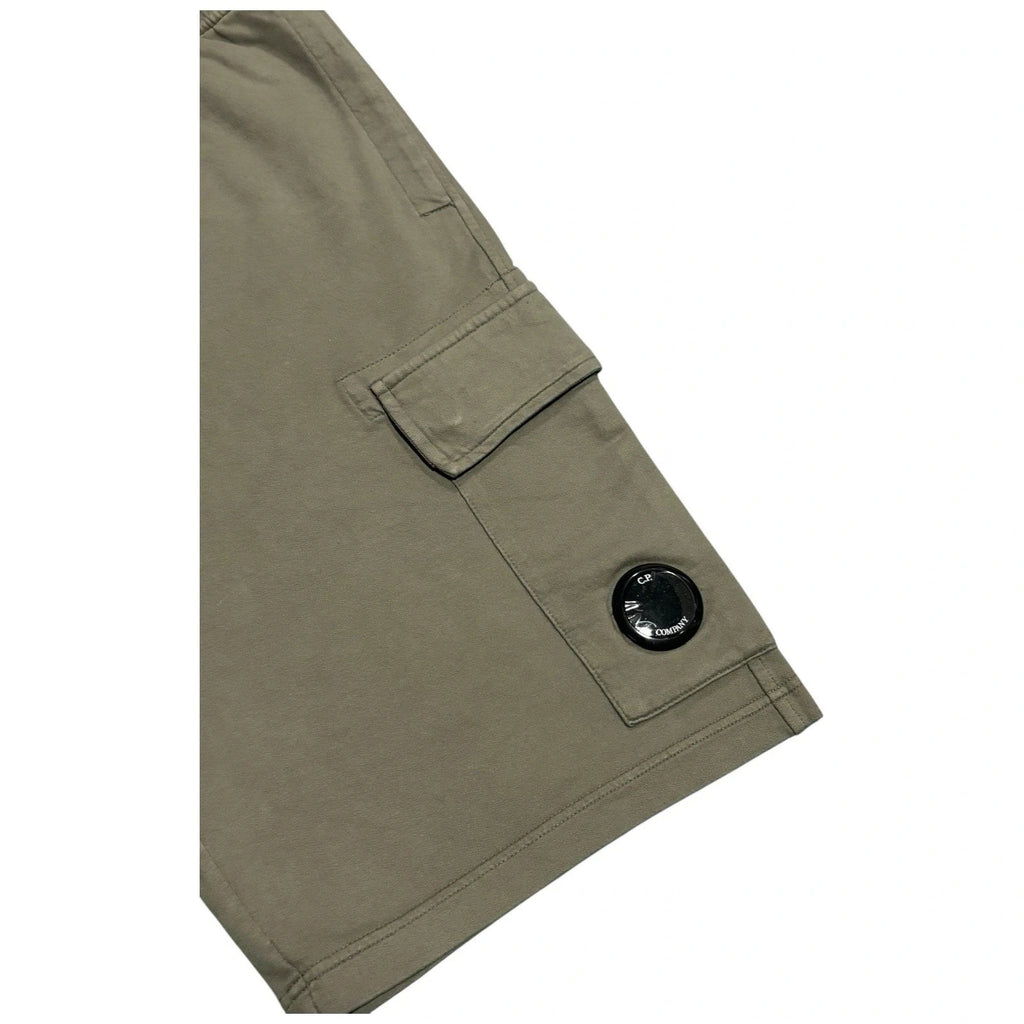 Men's C.P. Company Khaki Green Sweat Bermuda Cargo Fleece Shorts