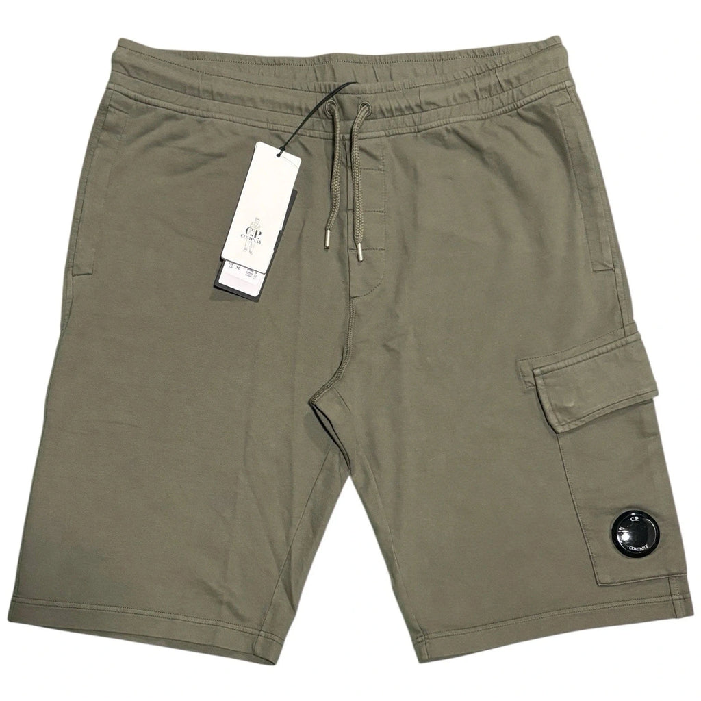 Men's C.P. Company Khaki Green Sweat Bermuda Cargo Fleece Shorts