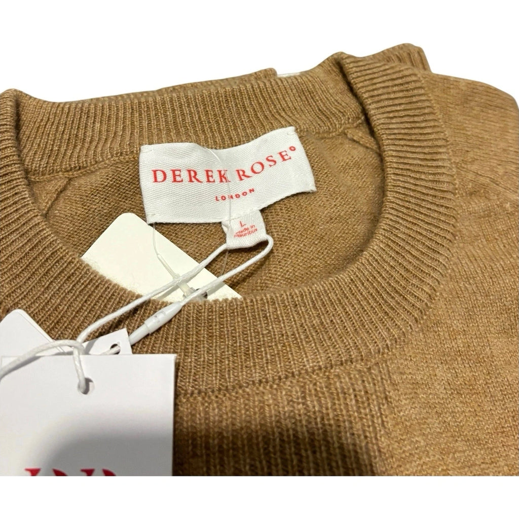 Derek Rose Men's Camel Brown Cashmere Sweater