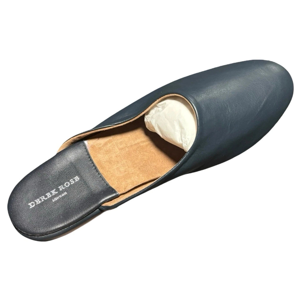Men's Derek Rose Morgan Navy Leather Slippers
