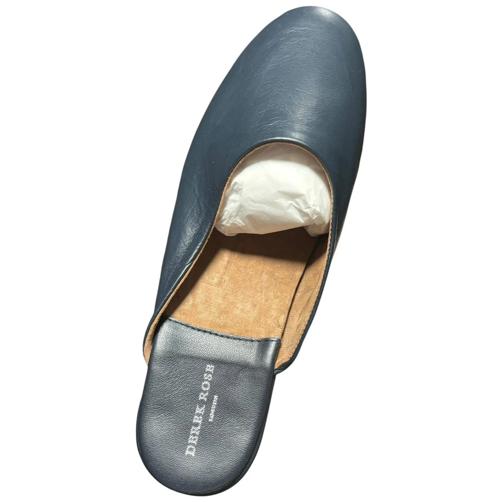 Men's Derek Rose Morgan Navy Leather Slippers