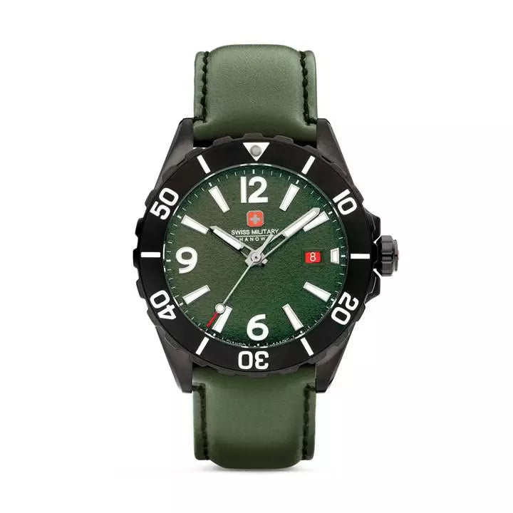 Men's Green Black Swiss Military Hanowa Carbon Peak Watch