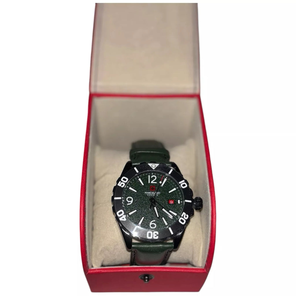 Men's Green Black Swiss Military Hanowa Carbon Peak Watch