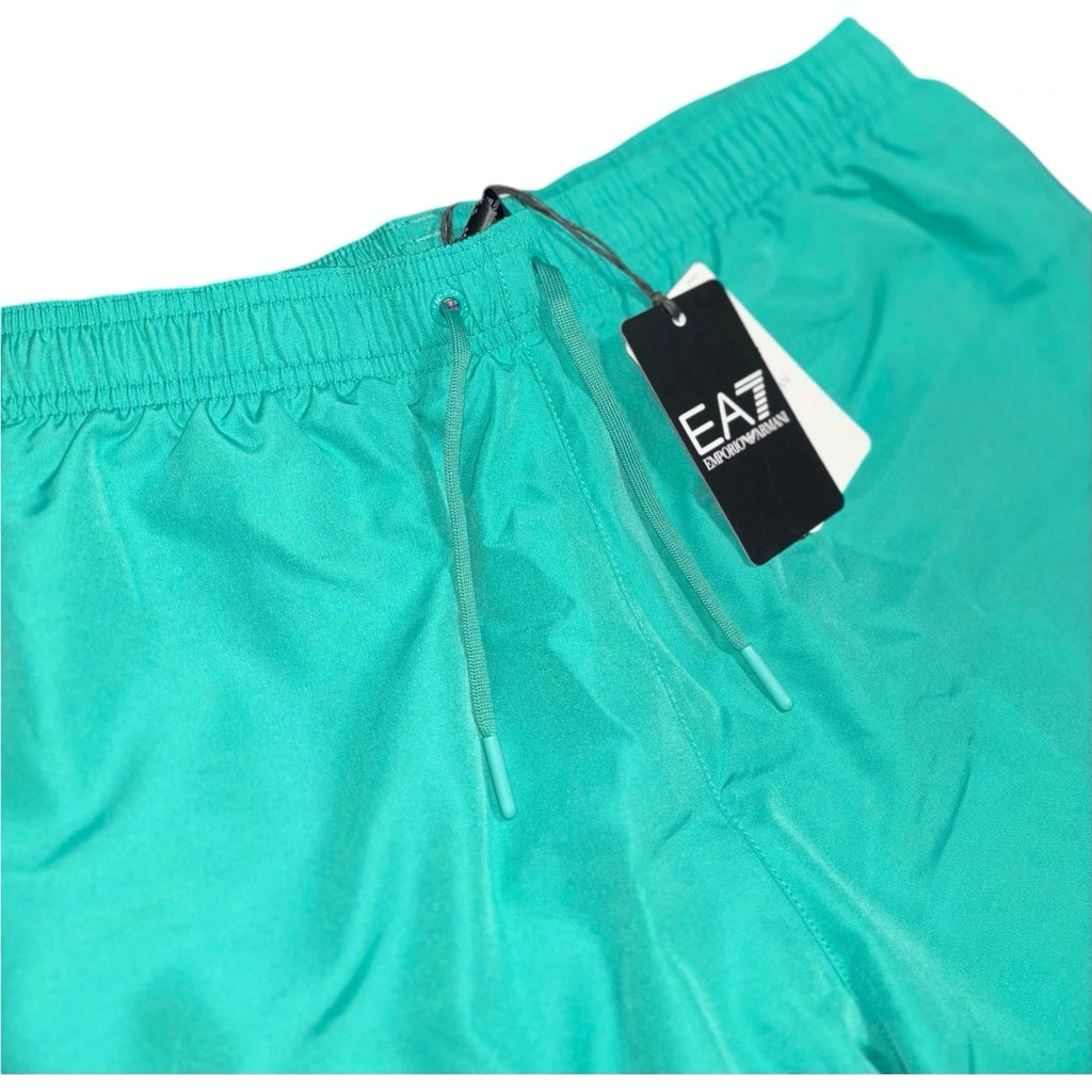 Men's Green Emporio Armani EA7 Small Logo Swim Shorts