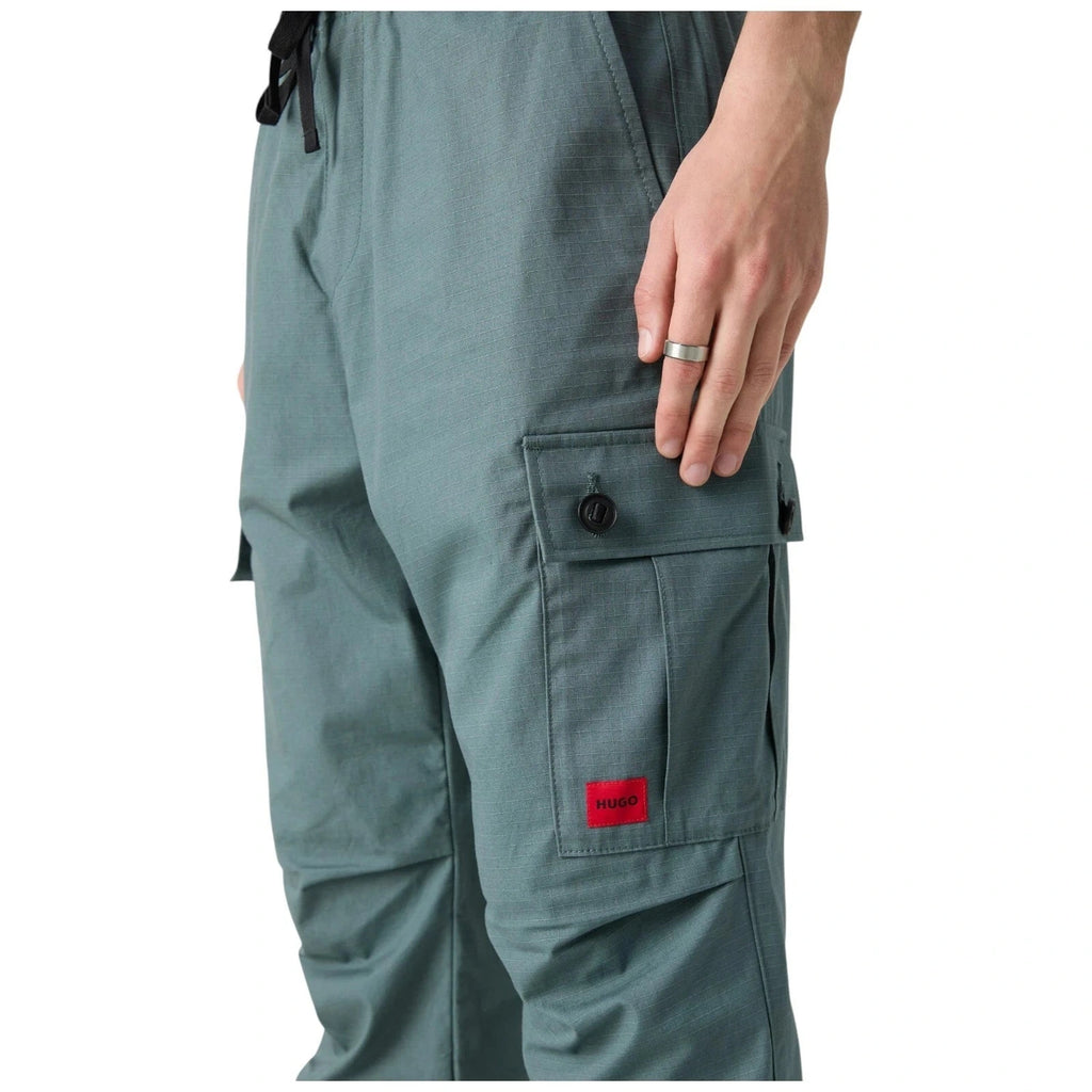 Men's HUGO Cargo Trousers in Khaki Dark Green