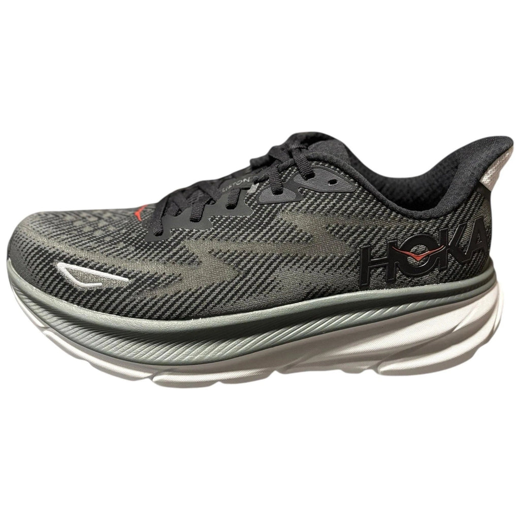 Men's Hoka One One Clifton 9 Trainers in Grey Black