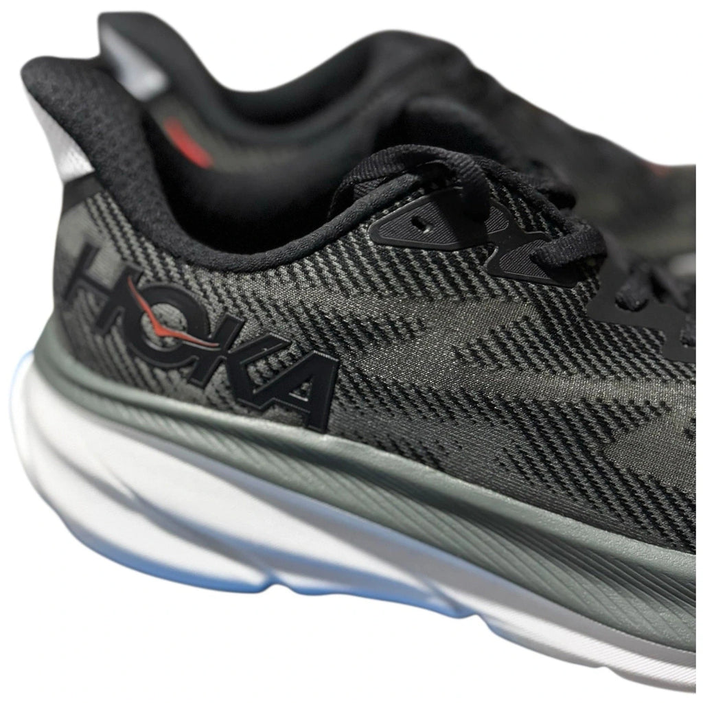 Men's Hoka One One Clifton 9 Trainers in Grey Black