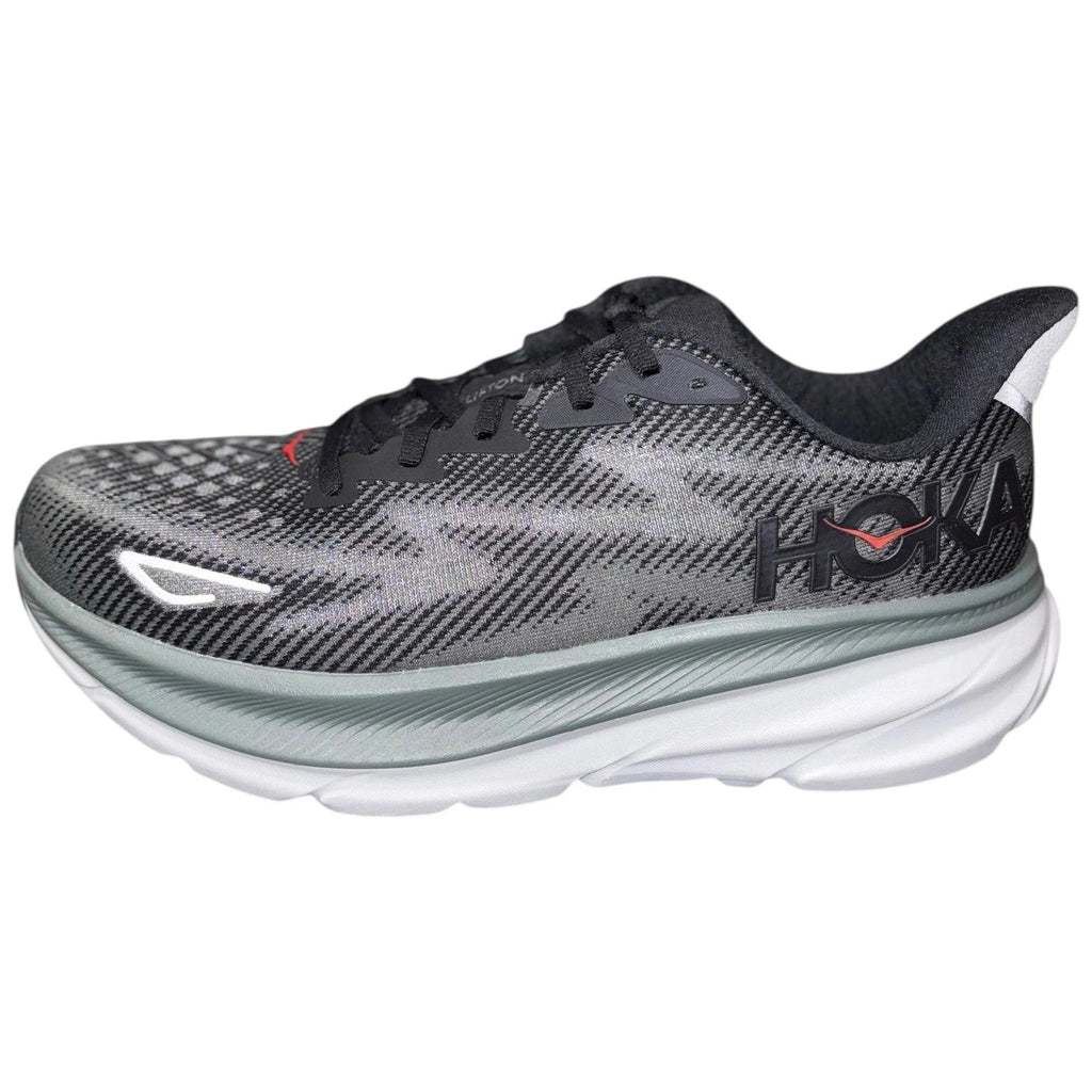 Men's Hoka One One Clifton 9 Trainers in Grey Black