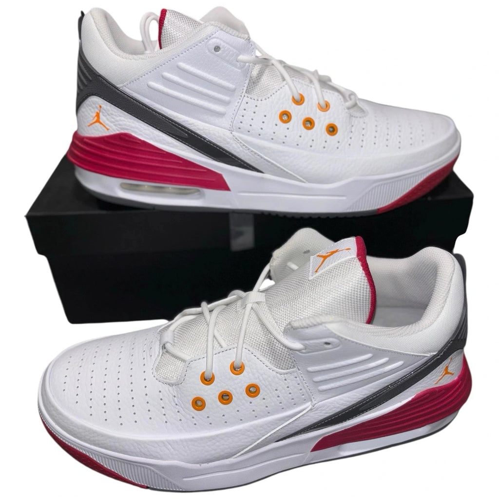 Men's Jordan Max Aura 5 White Vivid Orange Sneaker