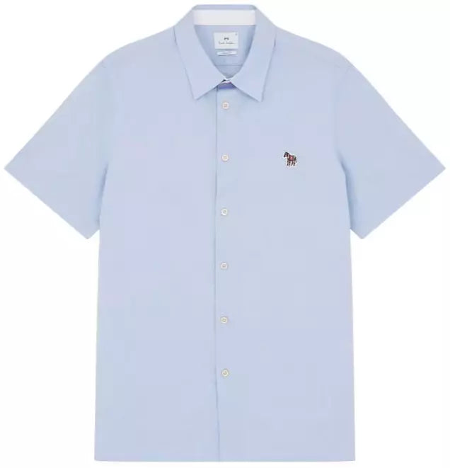 Men's Light Blue Casual Fit Short Sleeve Shirt