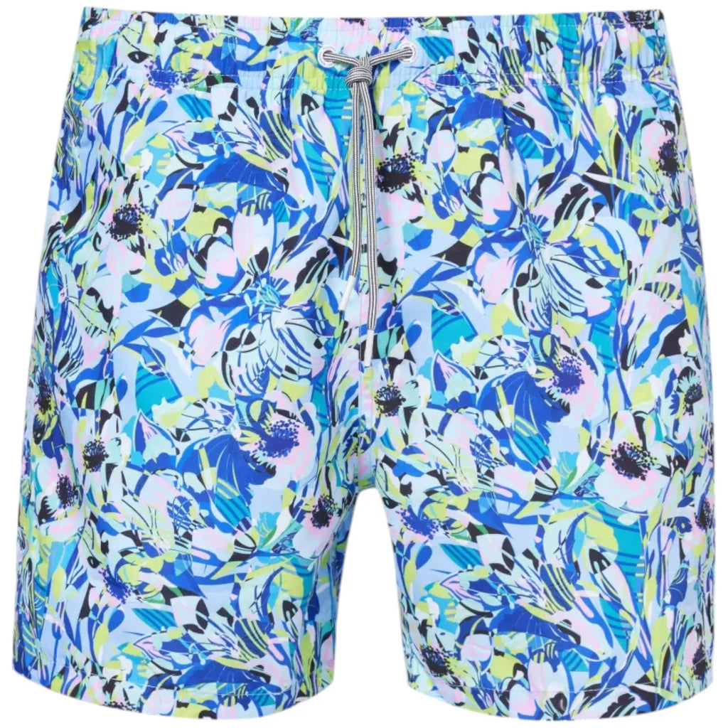 Men's Multicolor Blue Swim Shorts Amelia Graphic Print