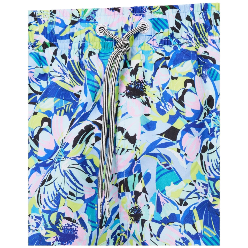 Men's Multicolor Blue Swim Shorts Amelia Graphic Print