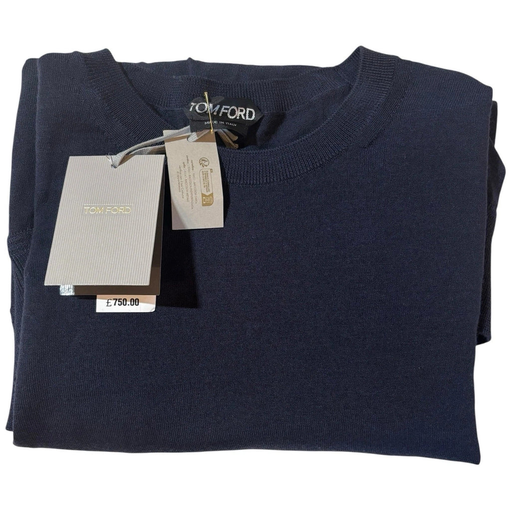 Tom Ford Men's Navy Wool Knitted Jumper
