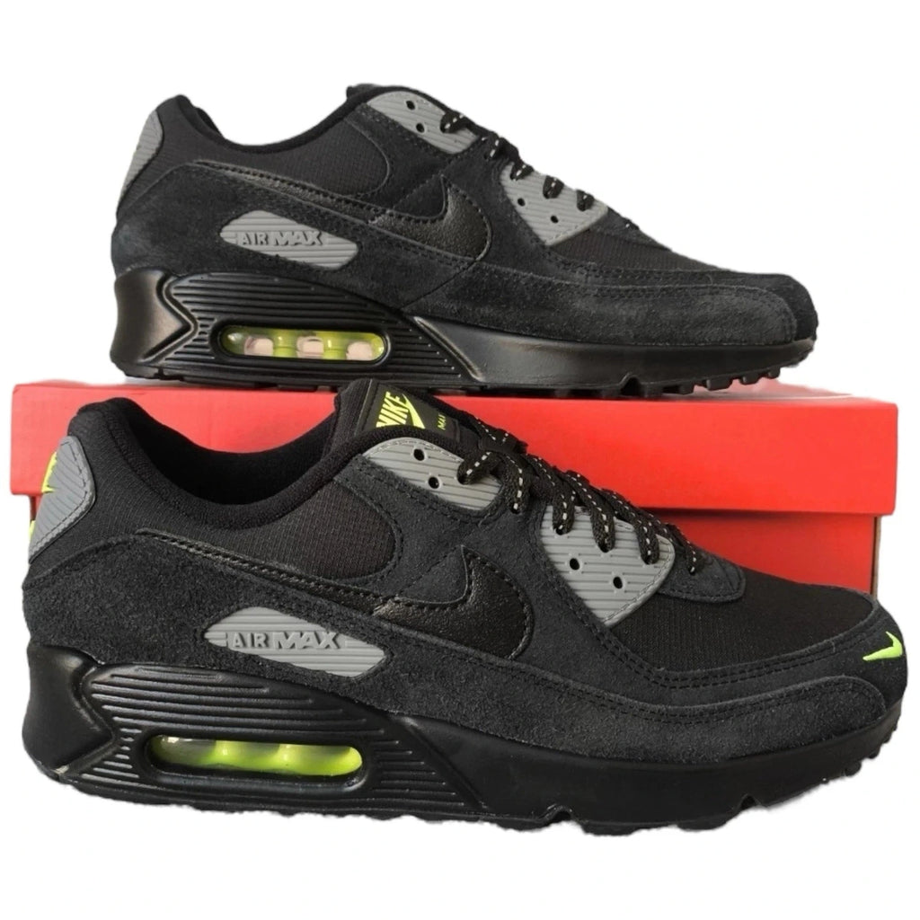 Men's Nike Air Max 90 Black Volt Cool Grey Trainer