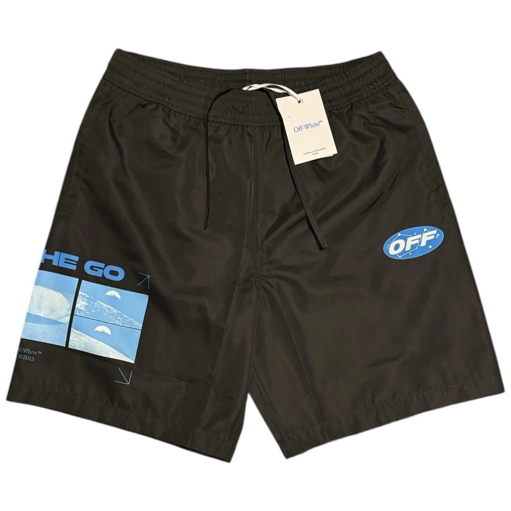 Men's Off-White Multicoloured Swim Shorts