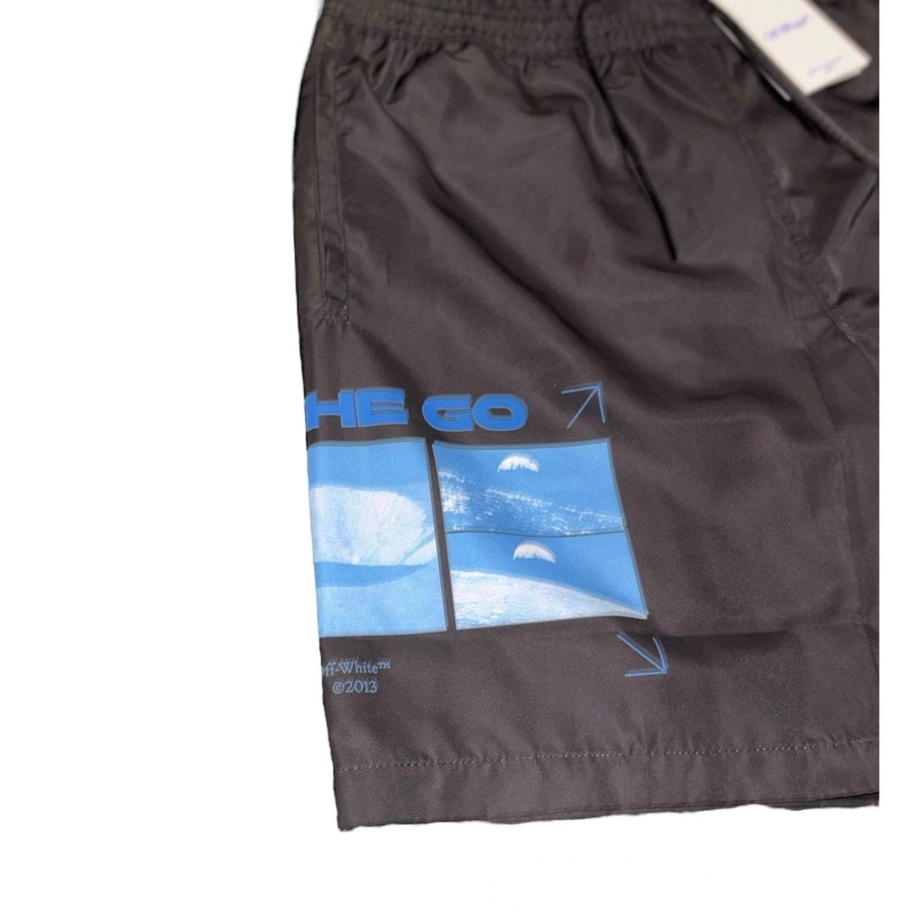 Men's Off-White Multicoloured Swim Shorts