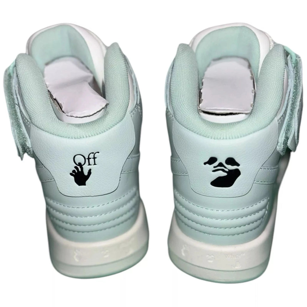 Men's Off-White Out Of Office Mid Top Sneakers in Mint Green and White