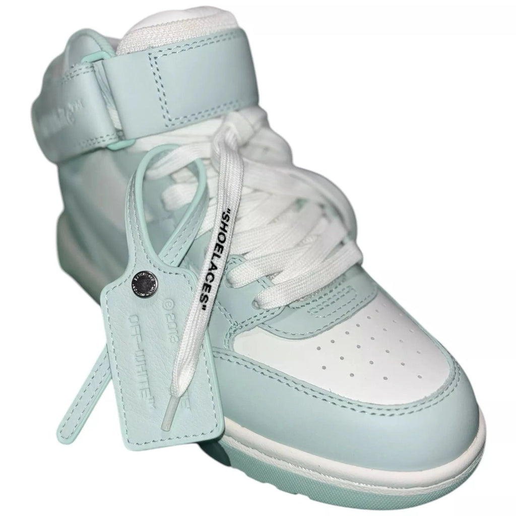 Men's Off-White Out Of Office Mid Top Sneakers in Mint Green and White