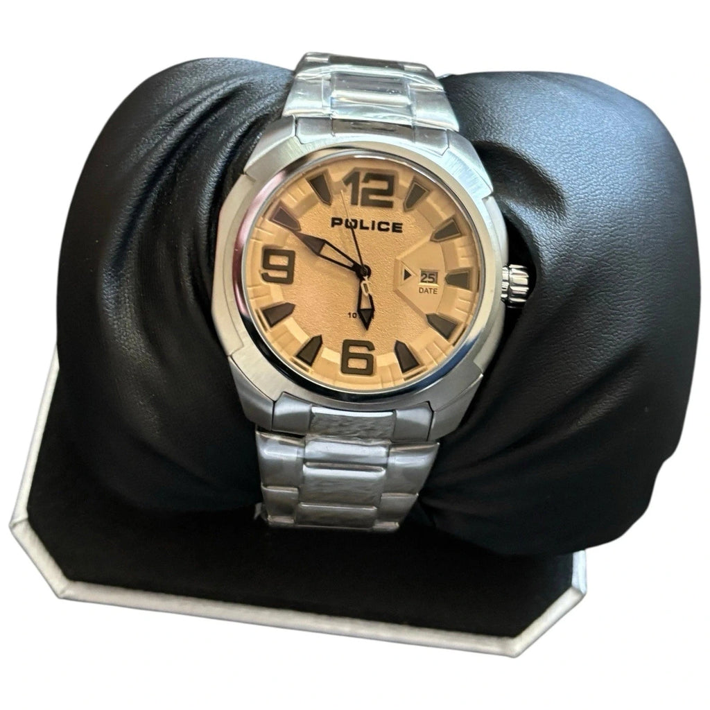 Men's Police Quartz Watch Stainless Steel Silver Dial