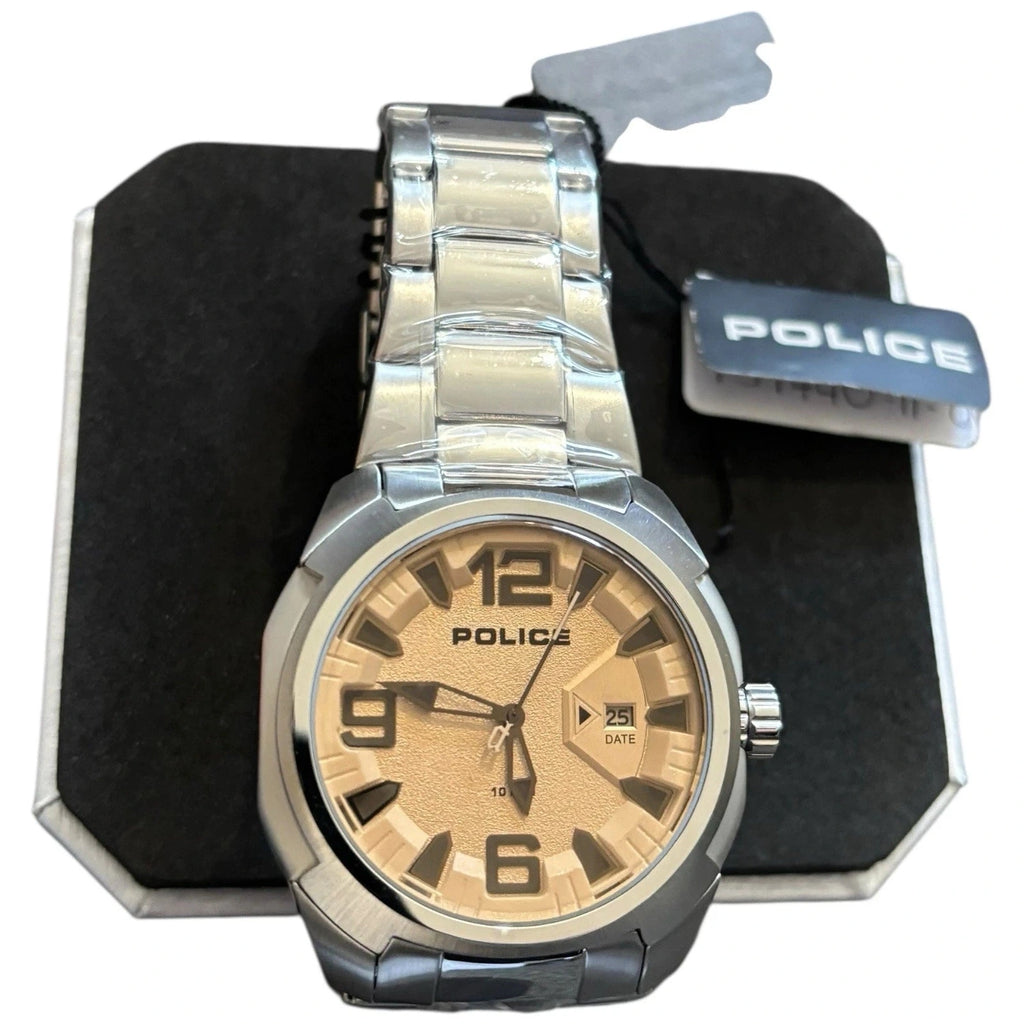 Men's Police Quartz Watch Stainless Steel Silver Dial