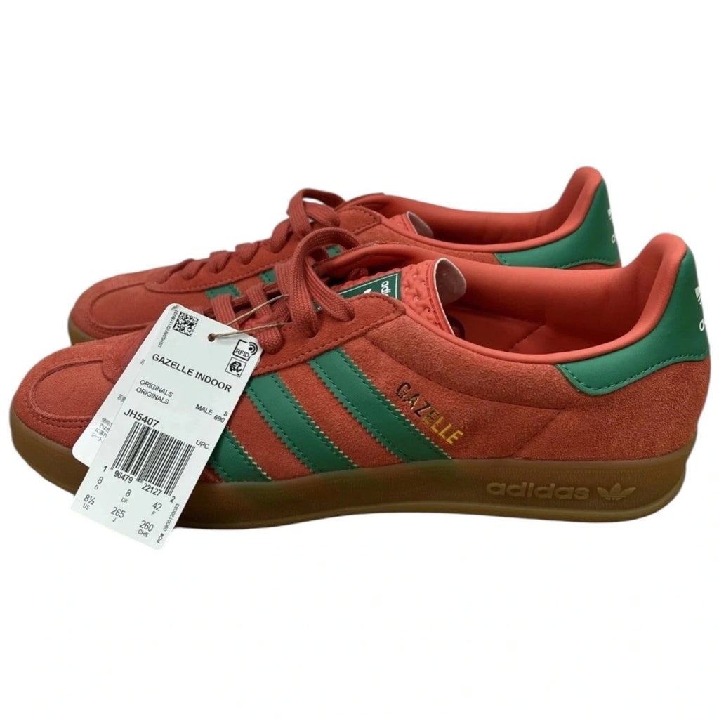 Men's Red Scarlet and Green Adidas Originals Gazelle Sneakers