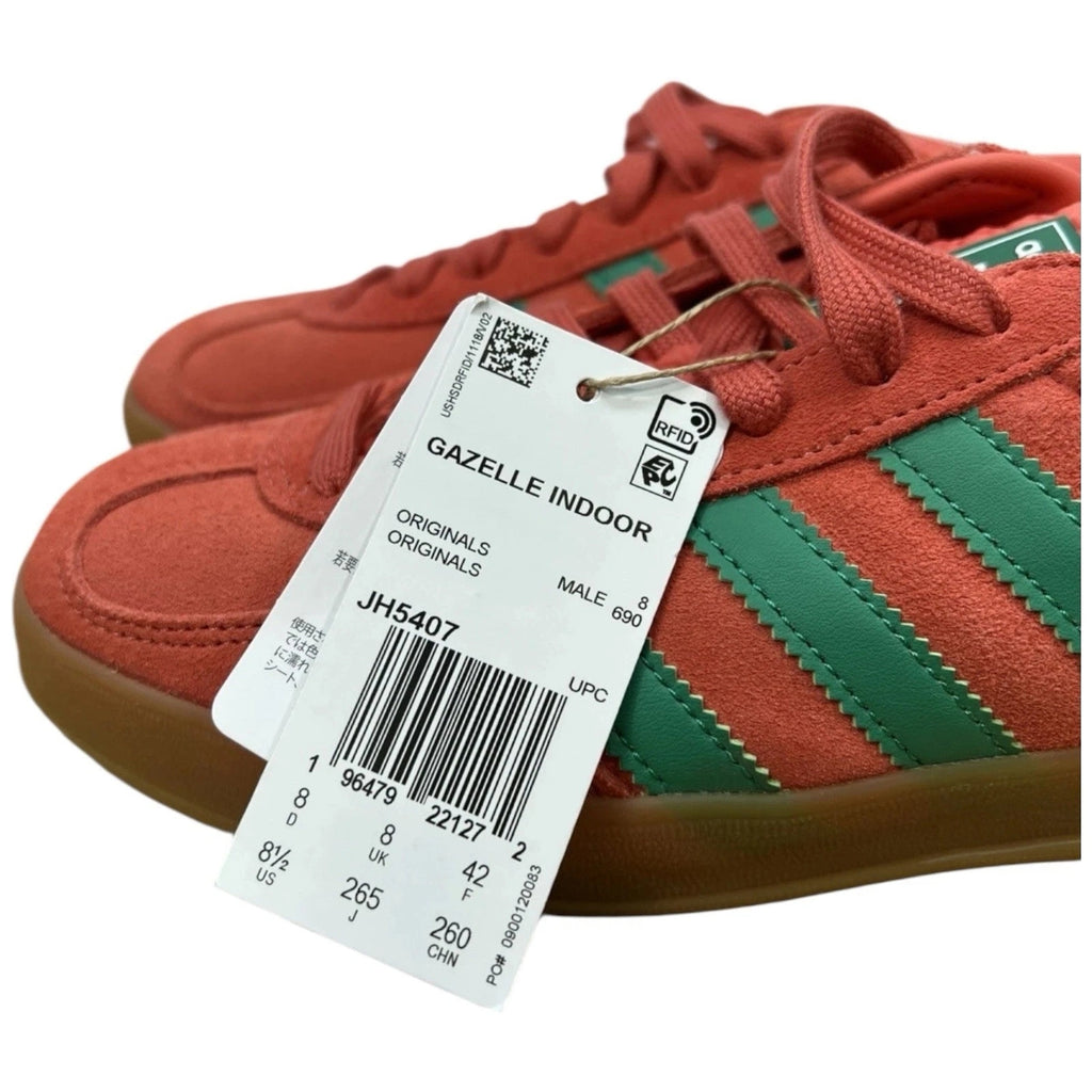 Men's Red Scarlet and Green Adidas Originals Gazelle Sneakers