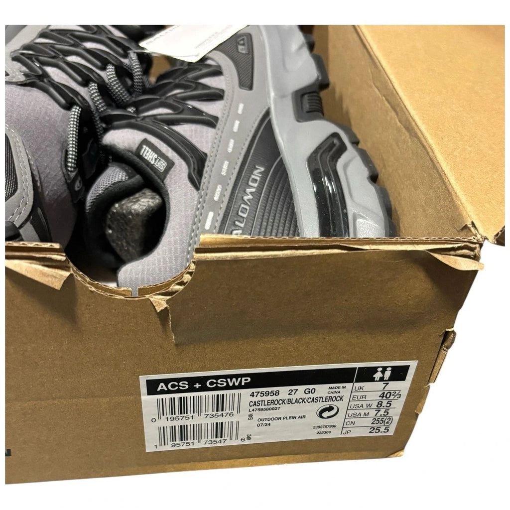 Men's Salomon ACS+ CSWP Hiking Trainers Grey Black