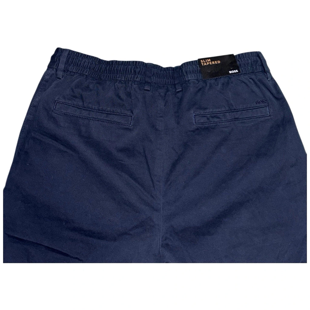 Boss Slim Tapered Navy Chinos Stretch Trousers