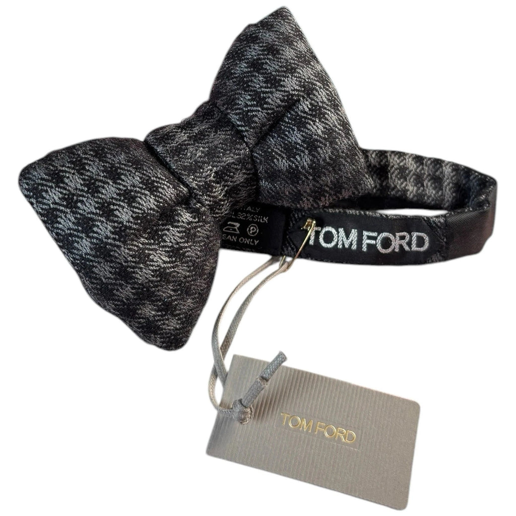 Men's Tom Ford Silk Wool Bow Tie Black Grey