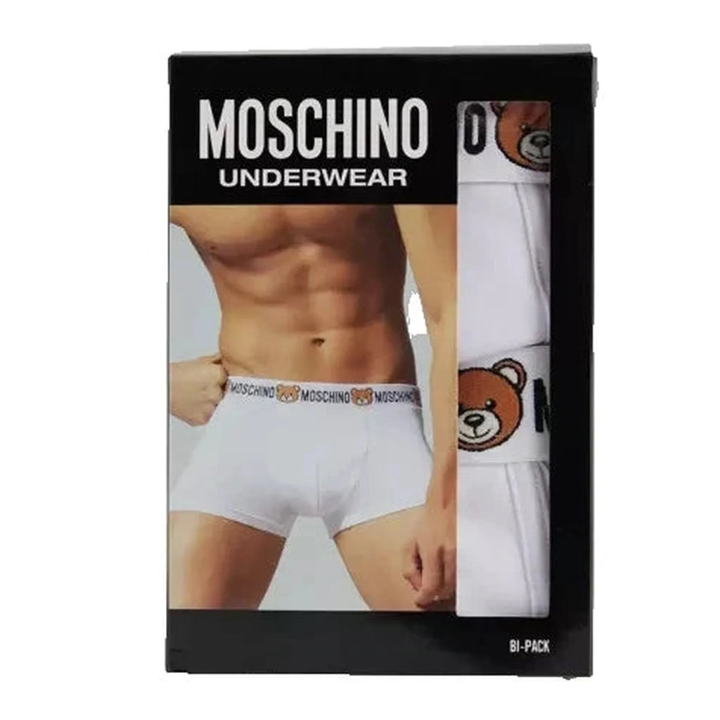 Men's White Moschino Stretch-Cotton Boxers Pack of Two